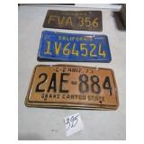 MATCHING PAIR 1973 ARIZ PLATES ; CALIF. PLATE; MOE