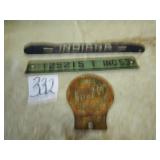 FARM BUREA LICENSE PLATE TOPPER; 1953 IND. LIC.