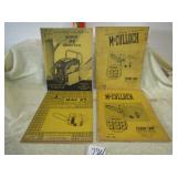 4- MC CULLOCH CHAIN SAW MANUALS & PARTS CATALOG