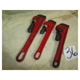2- 10' & 1-14' PIPE WRENCHES- SEARS