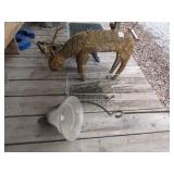GOLD YARD ART REINDEER; LIGHT; WIRE ROASTERS