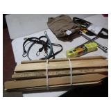 CRATE FULL -TARP, NEW 2' X20 FT TOW ROPE; MORE