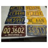 8- 1954,56,57,58,59 IND LICENSE PLATES