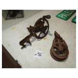 READINGS APPLE PEELER; CI ROPE PULLEY