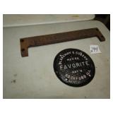 2- CAST IRON MACHINERY PLATES- FAVORITE BLAKEMANT