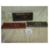 1962,64,65, ELKHART CO NON -MOTOR LICENSE PLATES