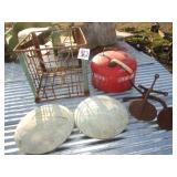 MILK CRATE ; BUGGY STEPS; GAS CAN ; MORE