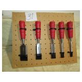 5 TOOL SHOP WOOD CHISELS