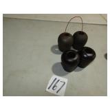 2- LARGE SETS CAST IRON HORN WEIGHTS