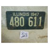 1947 ILLINOIS SOYBEAN LICENSE PLATE