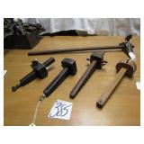 5- VINTAGE MORTISE GUAGES -ROSE WOOD & BRASS