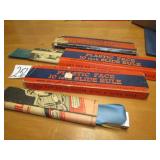 3- PLASTIC FACE 10' SLIDE RULES W/ ORIGINAL BOXES