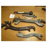 5 VINTAGE WRENCHES - MOLINE PLOW CO ,MORE