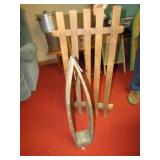 WOODEN CREEPER ; VINTAGE SQ. NAIL HARNESS VICE