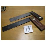 2 ROSEWOOD & BRASS SQUARES- BLUE GRASS & HENRY