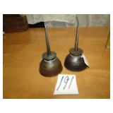 2 SINGER OIL CANS- ONE IS COPPER