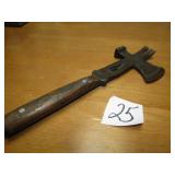 VINTAGE CRATE HAMMER 13' W/ WOOD & CAST IRON