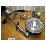 2- VINTAGE SPOT LIGHTS - ONE HAS CRACKED LENSE