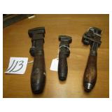 3- SOLID BAR ADJUSTABLE MONKEY WRENCHES