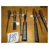 7- VINTAGE WOOD CHISELS