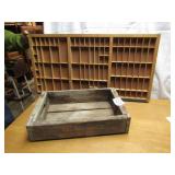 WOODEN TYPE TRAY ; POP CRATE - PICKUP ONLY