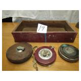 3- LUKLIN RULE CO WINDUP CLOTH TAPE RULERS W/