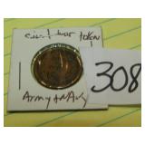 CIVIL WAR TOKEN ARMY & NAVY - 'WE MUST AND SHALL