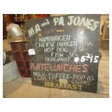 MA & PA JONES WOOD PAINTED SIGN 23 X23