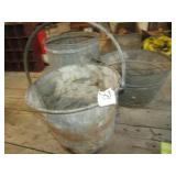 3 VINTAGE GALV. BUCKETS