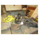 VINTAGE BOX FULL OF LINEMAN WORK GEAR