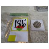 SILVER WALKING LIBERTY QUARTER -[DATE WORN OFF]