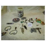 VINTAGE BUTTONS ;OLD KEYS ;LADIES WATCHES; MORE