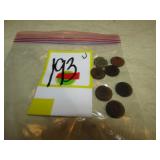 1890,1891,1900,1901,02,05 INDIAN HEAD CENTS