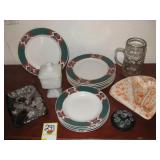 GIBSON DESIGN MOVALL DINNER PLATES ;ASH TRAYS