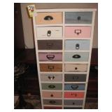 WHITE DESTRESSED CABINET W/ 20 DRAWERS