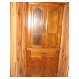 MID CENTURY CORNER CABINET , 2 door top