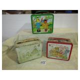 3- OLD TIN LUNCH PAILS -STRAWBERRY SHORTCAKE, MORE