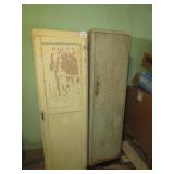 PAINTED WOOD CHIMNEY CABINET ; METAL CHIMNEY