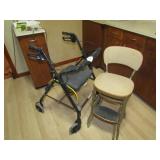 HANDICAP WALKER W/ BRAKES & WHEELS ;VINTAGE STEP