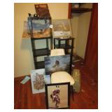 2 STACKABLE SHELVES; INDIAN PICTURES; SEWING