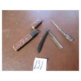 STERLING LETTER OPENER ;SHAPLEIGH STRAIGHT RAZOR