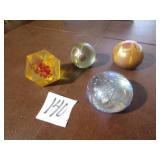 4- ART GLASS PAPER WEIGHTS