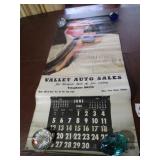 VALLEY AUTO SALES 1960 RISQUE POSTER CALENDAR