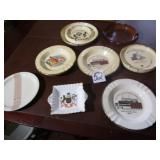 8- VINTAGE ASH TRAYS W/ ADVERTISING