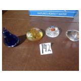 4- ART GLASS PAPER WEIGHTS