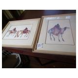 2- FRAMED WATER PAINT INDIAN PICTURES