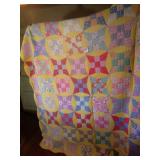 HAND STITCHED VINTAGE QUILT -MULTI COLORS