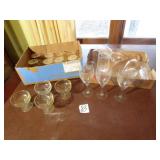 12- DEPRESSION ERA DESSERT DISHES ; STEMWARE