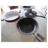 3 LARGE SKILLETS