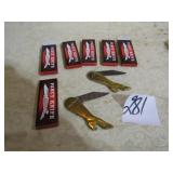 6- NOS COLLECTOR POCKET KNIVES '' LADY BOOT COKE